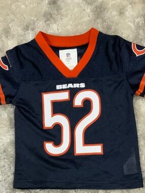 NFL Youth Bears Navy and Orange #52 Football Jersey